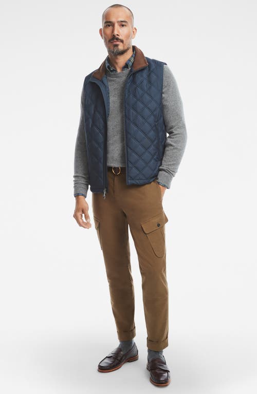 Shop Brooks Brothers Water Repellent Diamond Quilted Vest In Navy Blazer