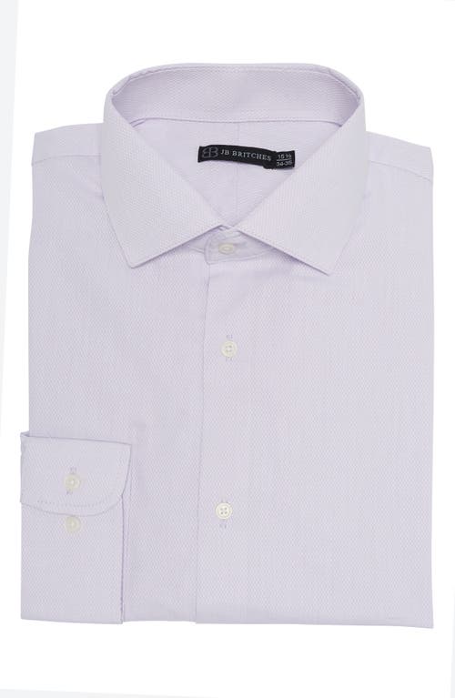 Yarn-Dyed Solid Dress Shirt in Lavender/White