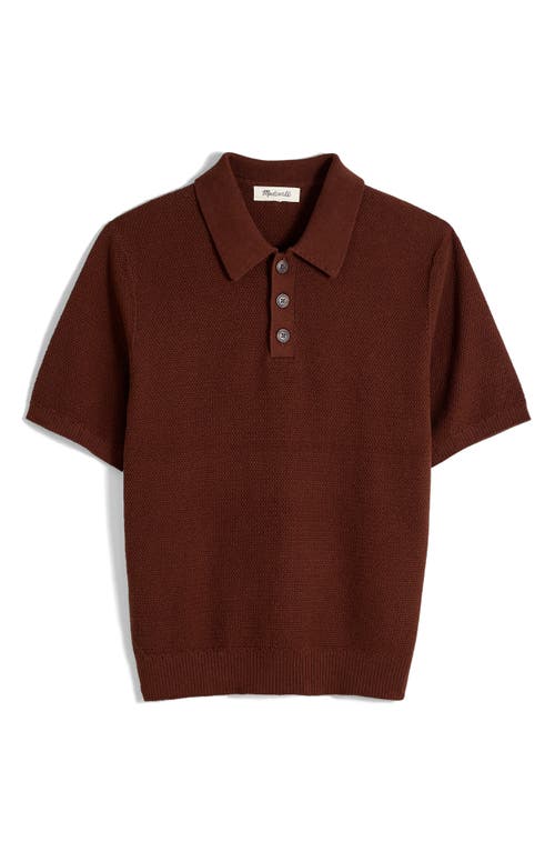 Ribbed Long-Sleeve Sweater Polo