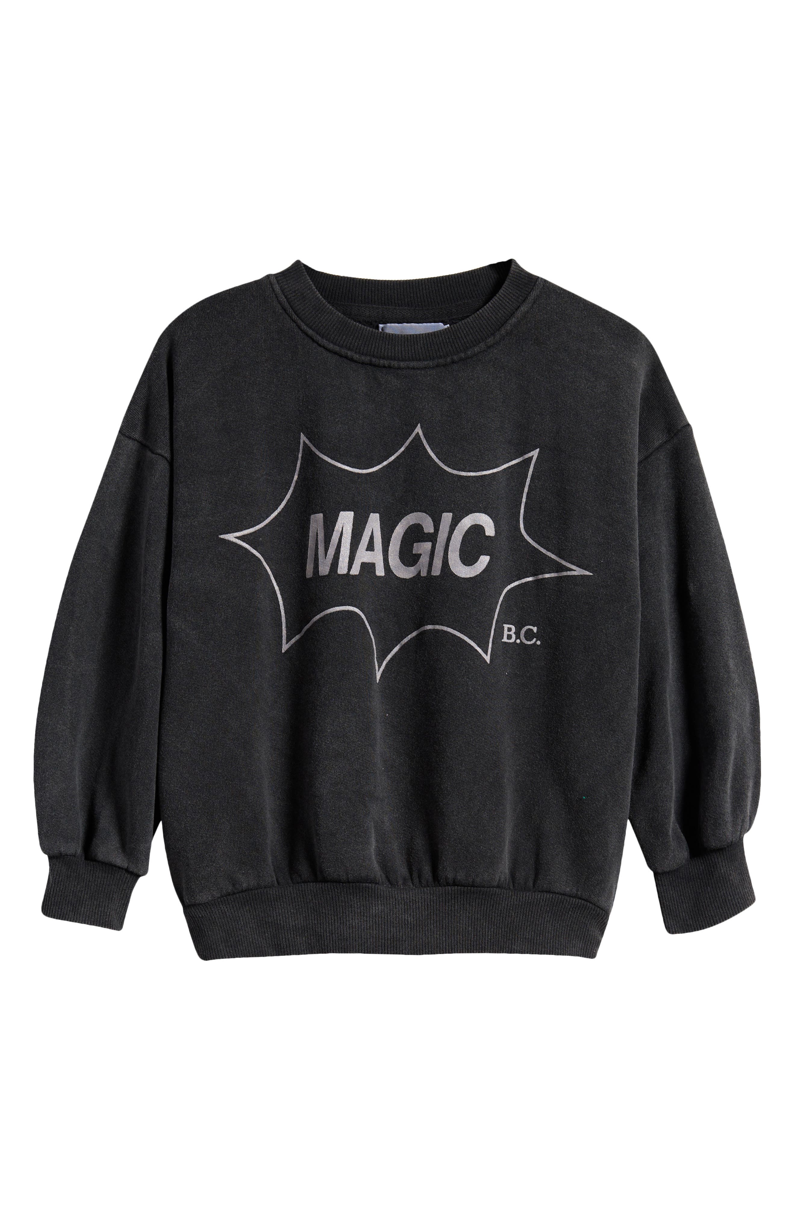 Bobo Choses Kids' It's Magic Organic Cotton Crewneck Sweatshirt in Black 