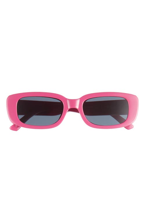 51mm Ceres Rectangular Sunglasses in Pink /Smoke Mono