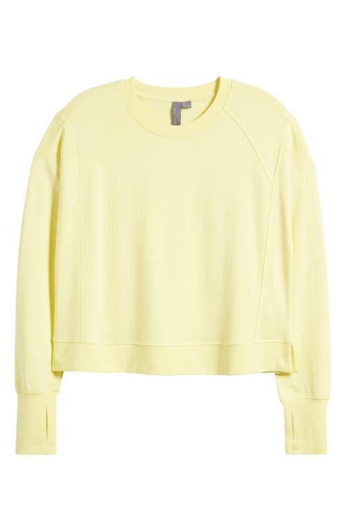 Sweaty Betty After Class Cotton Blend Crop Sweatshirt in Sorbet Yellow