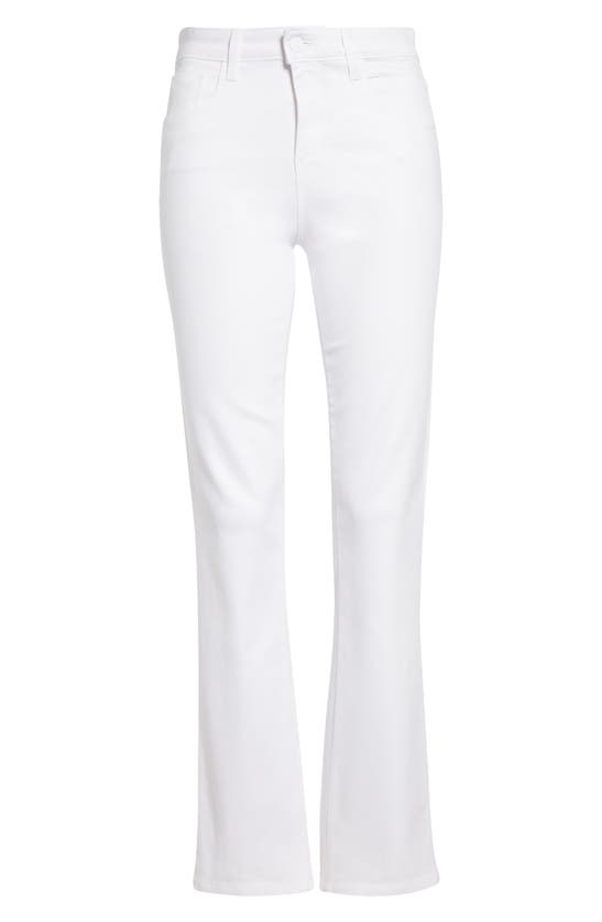 Shop L Agence Tati High Waist Ankle Micro Bootcut Jeans In Blanc Coated