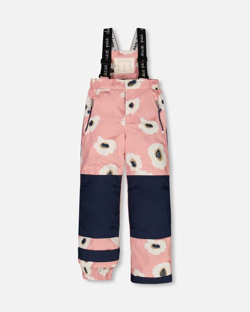 Shop Deux Par Deux Girl's Two Piece Snowsuit Allover Print Pink Printed Off White Flowers