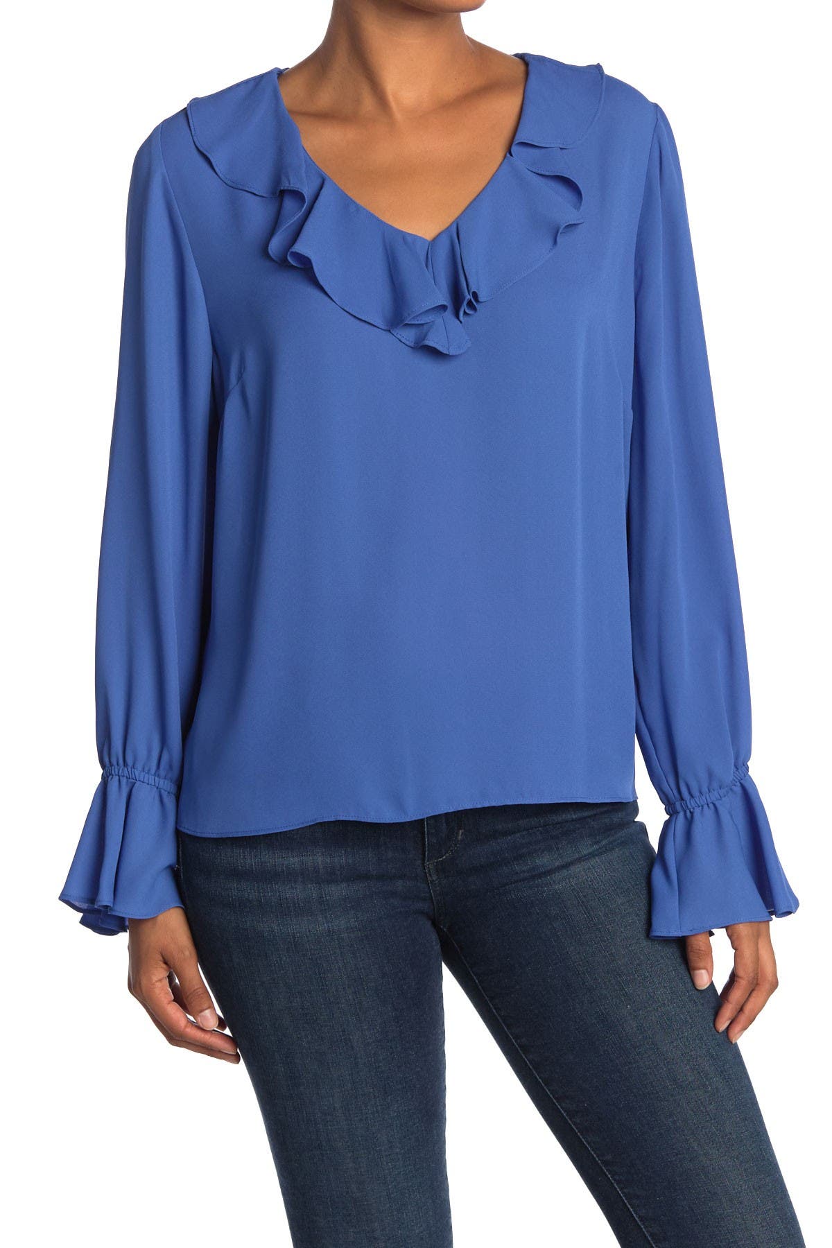 cece ruffle neck blouse