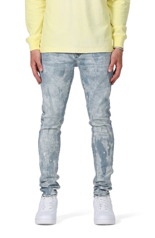 PURPLE BRAND Stretch Slim Fit Jeans Light Indigo Spotted Bleach at Nordstrom, X 32