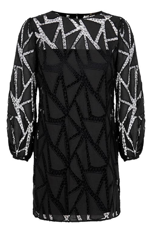ViX Swimwear Julieta Cutwork Long Sleeve Cotton Blend Cover-Up Dress Black at Nordstrom,