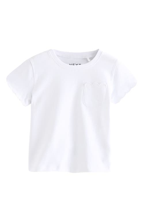 Next Kids' Assorted 3-pack Cotton Pocket T-shirts In Pink Navy White