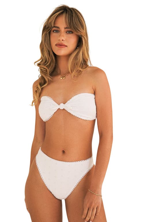 Dippin Daisys Bunny Knotted Bandeau Bikini Top White at Nordstrom,