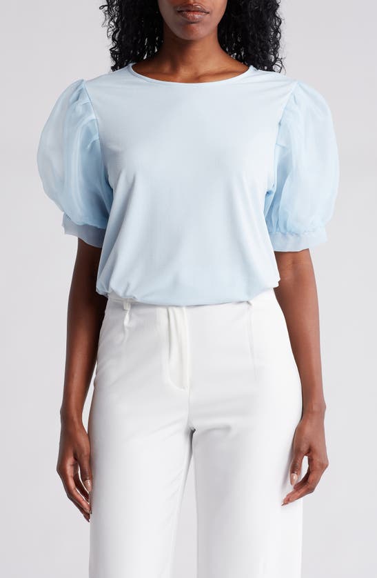 Adrianna Papell Knit Moss Crepe Top In Blue