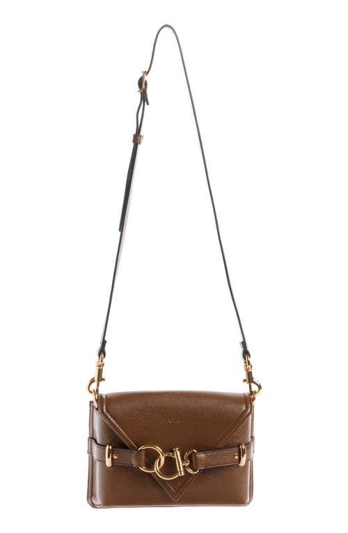 Chloé Mini Sac Bandoulière Cape Bag En Cuir Grainé Femme Brun Taille Onesize 100% Cuir De Veau In Dark Khaki 20v