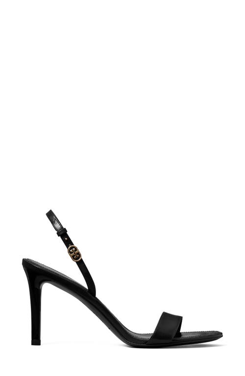 Tory Burch Double T Buckle Slingback Sandal In Perfect Black