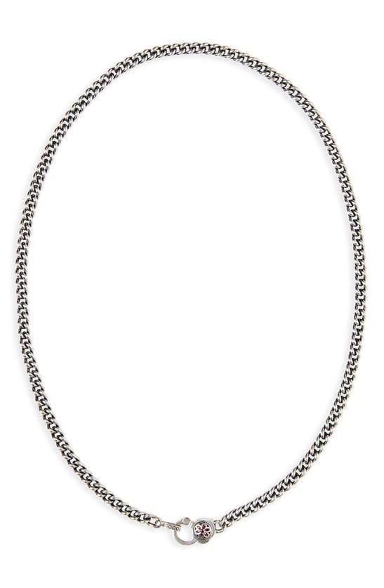 Good Art Hlywd Ruby Rosette Aa Curb Chain Necklace In Metallic