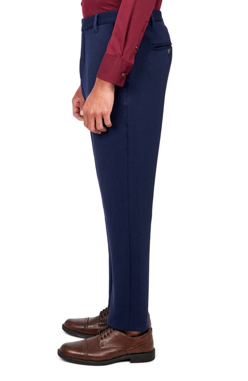 Brooklyn Brigade Slim Fit Straight Leg Performance Knit Dress Pants In River Blue