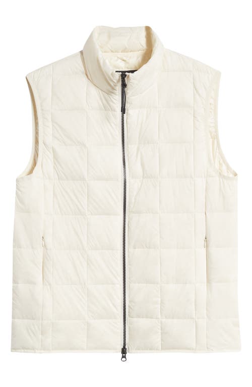 Quilted Packable Water Resistant 800 Fill Power Down Vest in Off White