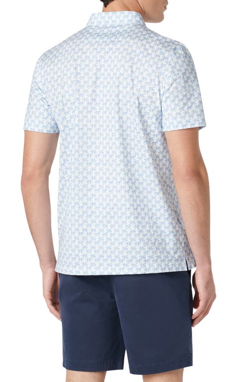 Shop Bugatchi Victor Ooohcotton® Leaf Print Polo In Azure