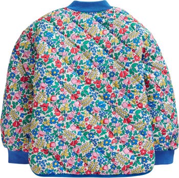 Mini Boden Kids' Floral/Puppy Sherpa Lined Anorak, Multi, 12-18 months