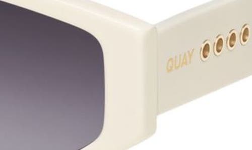 Shop Quay Hot Gossip 44mm Gradient Cat Eye Sunglasses In Bone/smoke