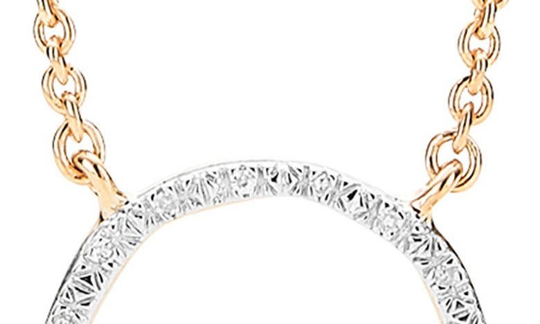 Monica Vinader Riva Circle Diamond Pendant Necklace In Yellow Gold/ Diamond