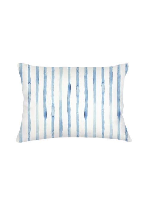 Anaya Riviera Striped Linen Pillow Down Alternative Insert In Blue