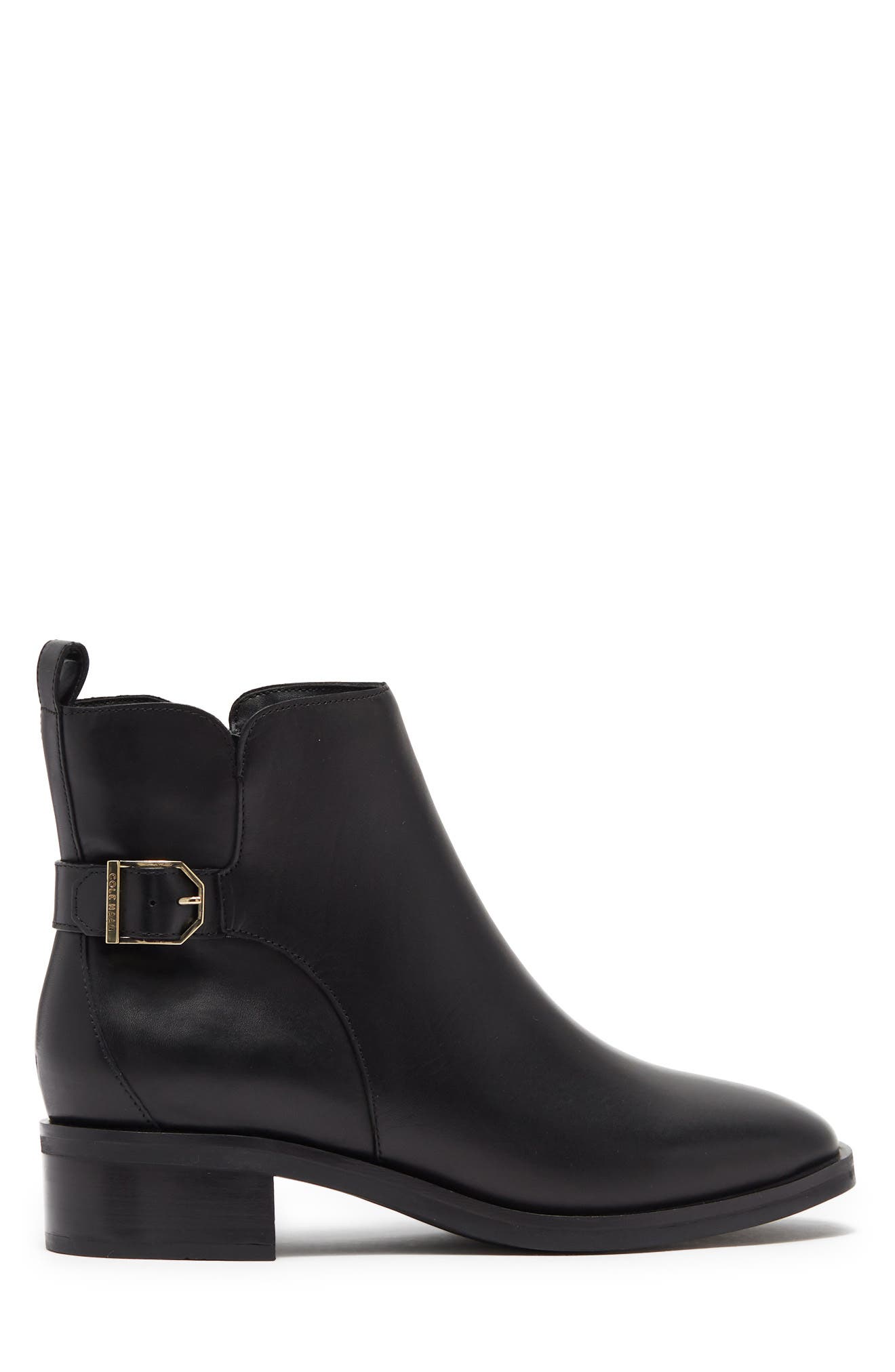 cole haan black leather ankle boots