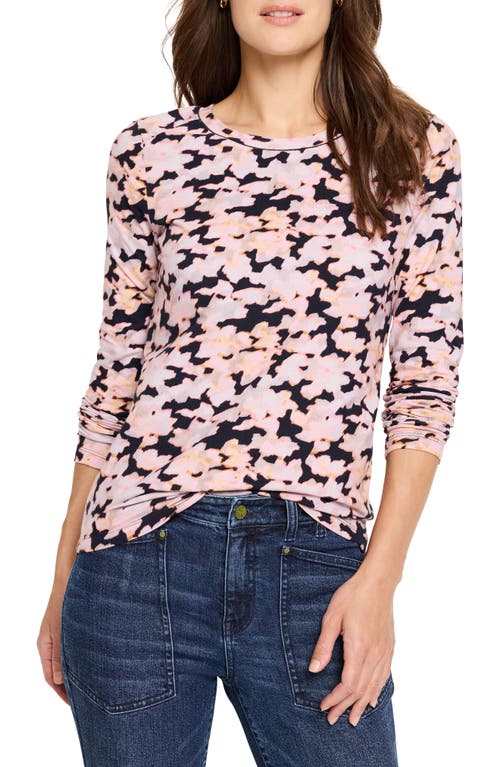 NZT by NIC+ZOE Glow Up Floral Long Sleeve Cotton T-Shirt in Indigo Multi 