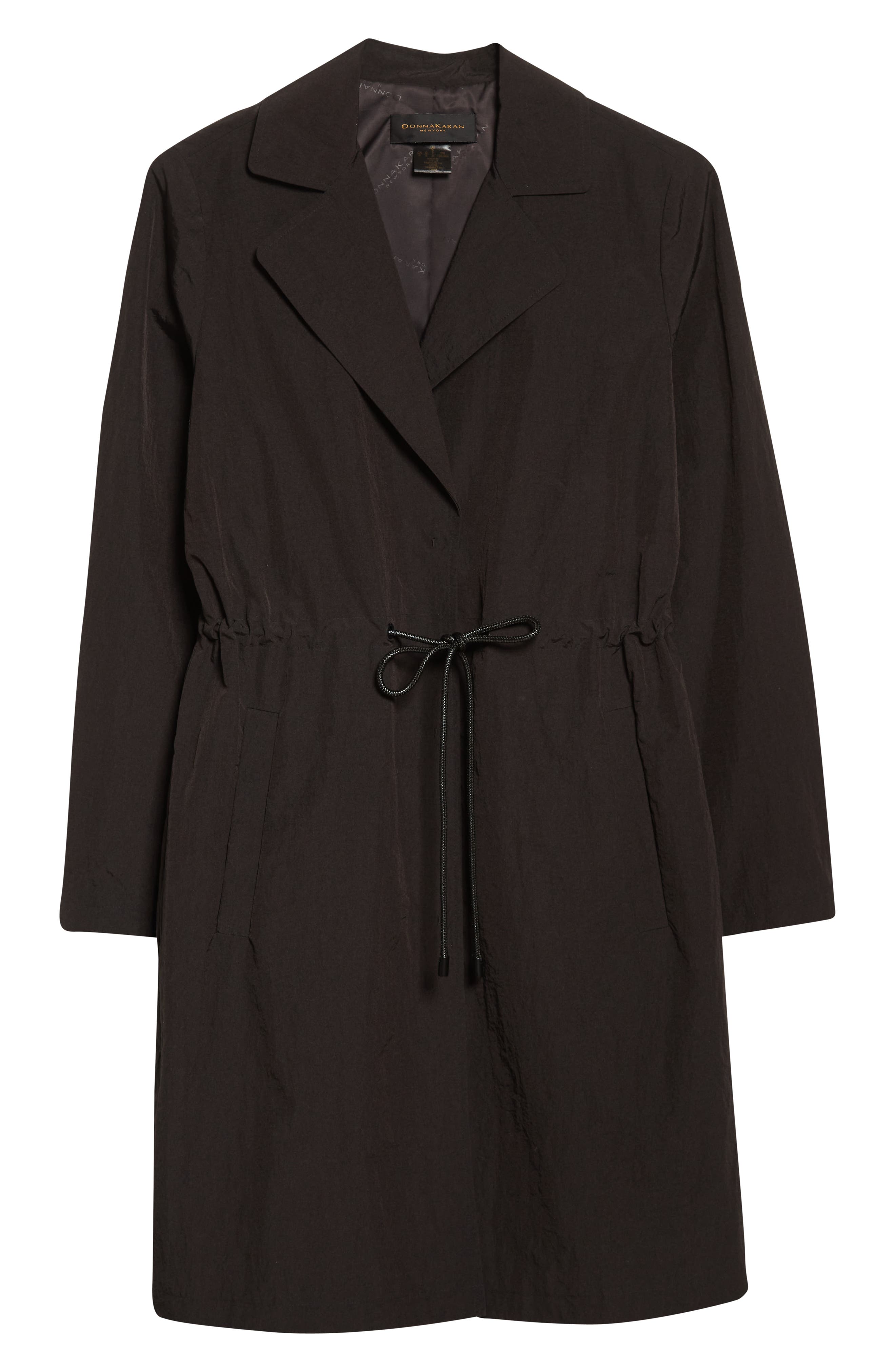 donna karan black hooded mac