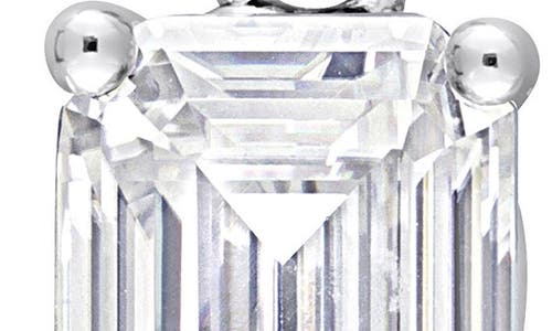 Delmar Sterling Silver Emerald Cut Lab Created Moissanite Pendant Necklace In Silver