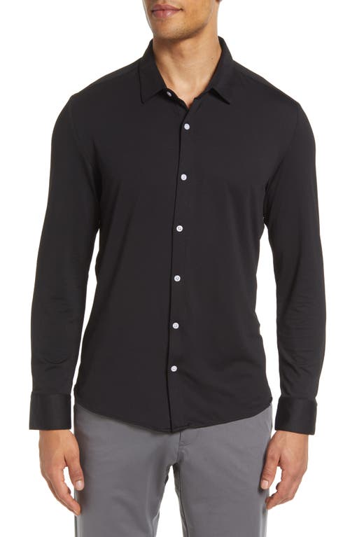 Barbell Apparel Men's Motive Solid Stretch Dress Shirt in Black