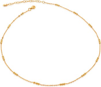 Monica Vinader Beaded Triple Chain Layered Bracelet, Gold
