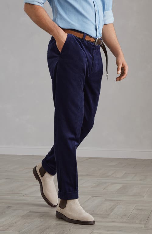 Shop Brunello Cucinelli Sea Island Corduroy Trousers In Blue