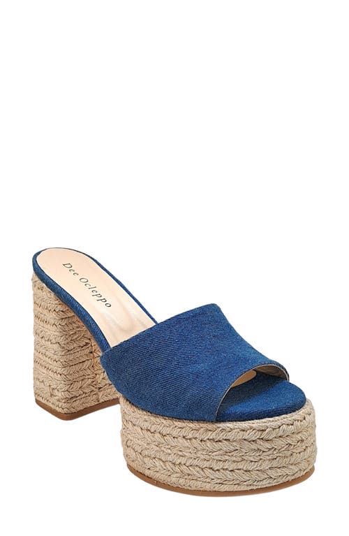 Sunset Platform Espadrille Sandal in Blue Denim