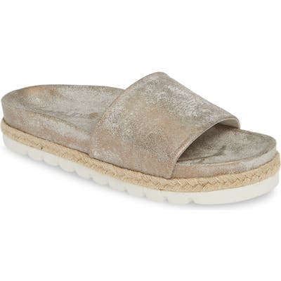 Jslides Espadrille Slide Sandal- Metallic