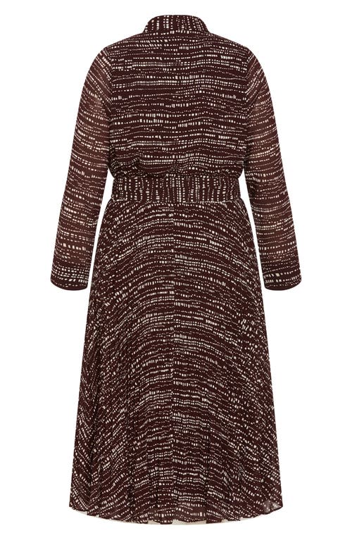 Shop City Chic Angel Place Belted Long Sleeve Maxi Dress In Colour Noise