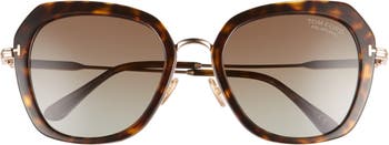 TOM FORD Kenyan 54mm Round Polarized Sunglasses | Nordstrom