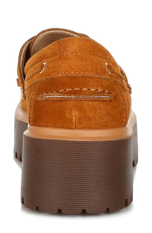 Rag & Co Women's Yellow / Orange Cuckatoos Chunky Real Suede Leather Oxford Loafers In Tan In Tan