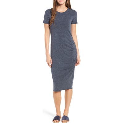 Treasure & Bond Side Ruched Body-Con Dress, Blue