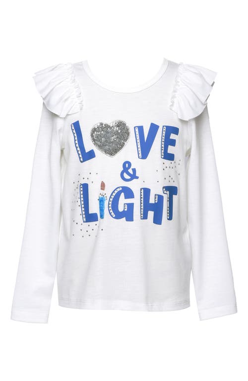 Shop Truly Me Kids' Love/light Long Sleeve Top In Off White