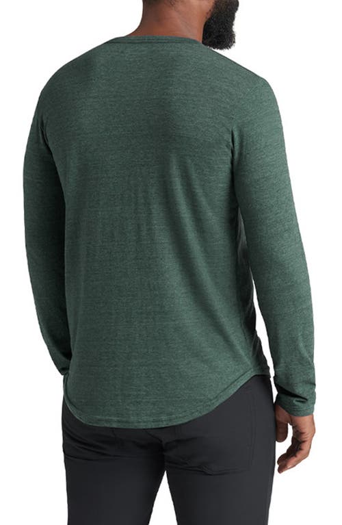 Shop Goodlife Scallop Crewneck Long Sleeve T-shirt In Evergreen