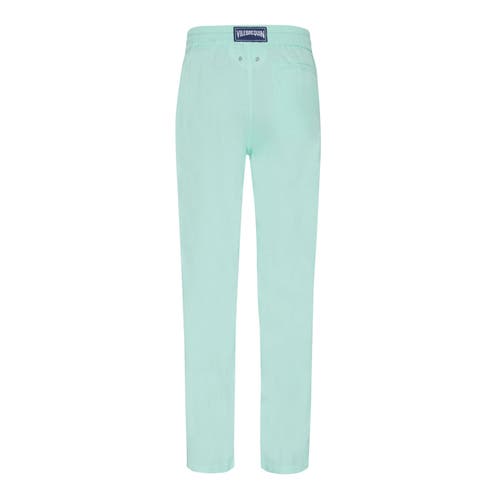 Vilebrequin Drawstring Straight-leg Wool Trousers In Lagon