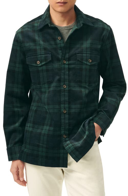 Brooks Brothers Blackwatch Plaid Stretch Cotton Corduroy Shirt Jacket 