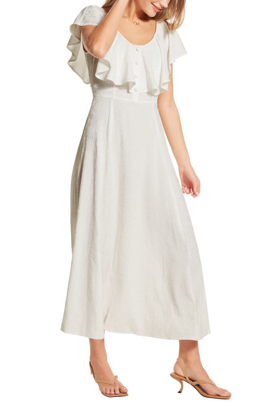 Shop Wishlist Flutter Gauze Midi Dress In Cream