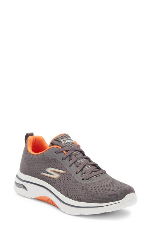 Skechers Go Walk Arch Fit 2.0 Sneaker In Charcoal/orange