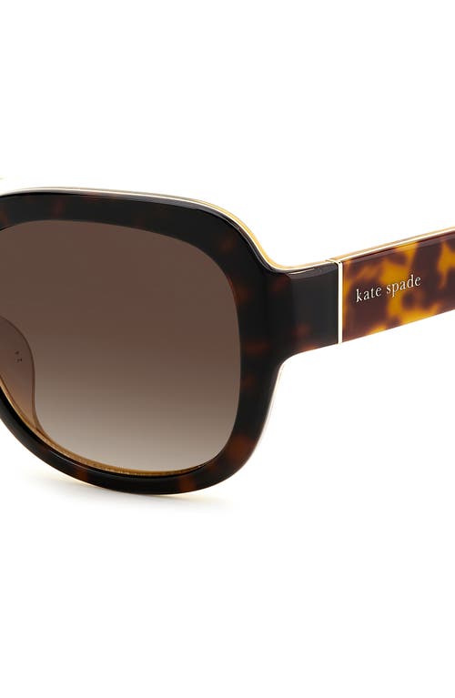 Shop Kate Spade New York Laynes 55mm Gradient Sunglasses In Havana Yellow/brown