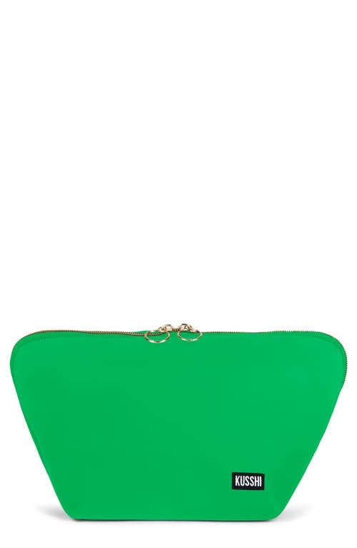 Shop Kusshi Vacationer Makeup Bag In Kelly Green/light Navy