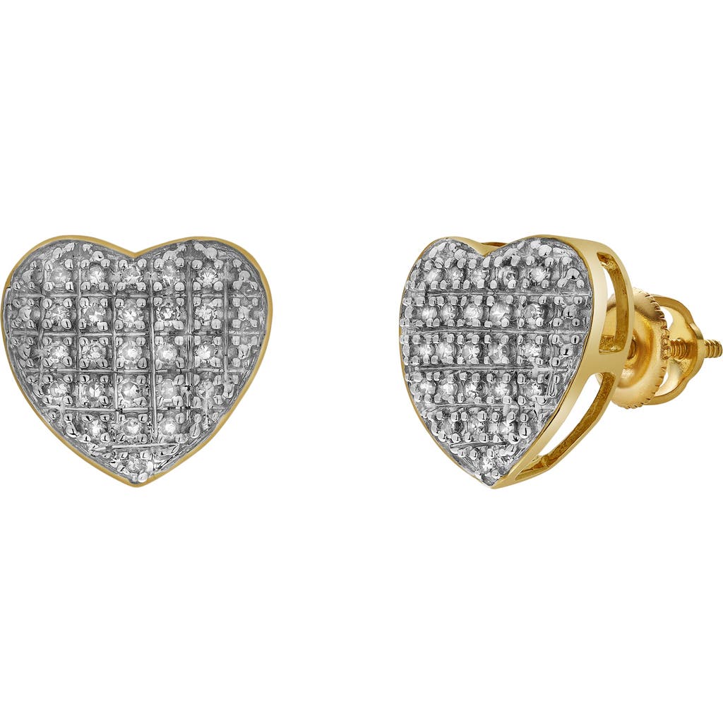 Luvmyjewelry Cherish 10k Yellow Gold Cluster Diamond Unisex Earrings In 10k Yellow Gold