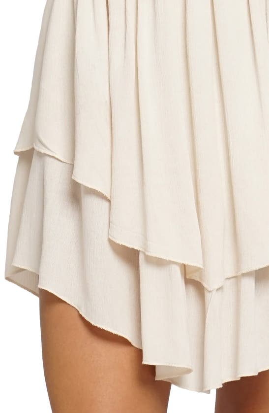 Shop Know One Cares Off The Shoulder Puff Sleeve Minidress In Ivory