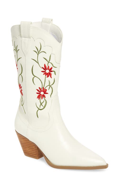Allison Pointed Toe Western Boot in White