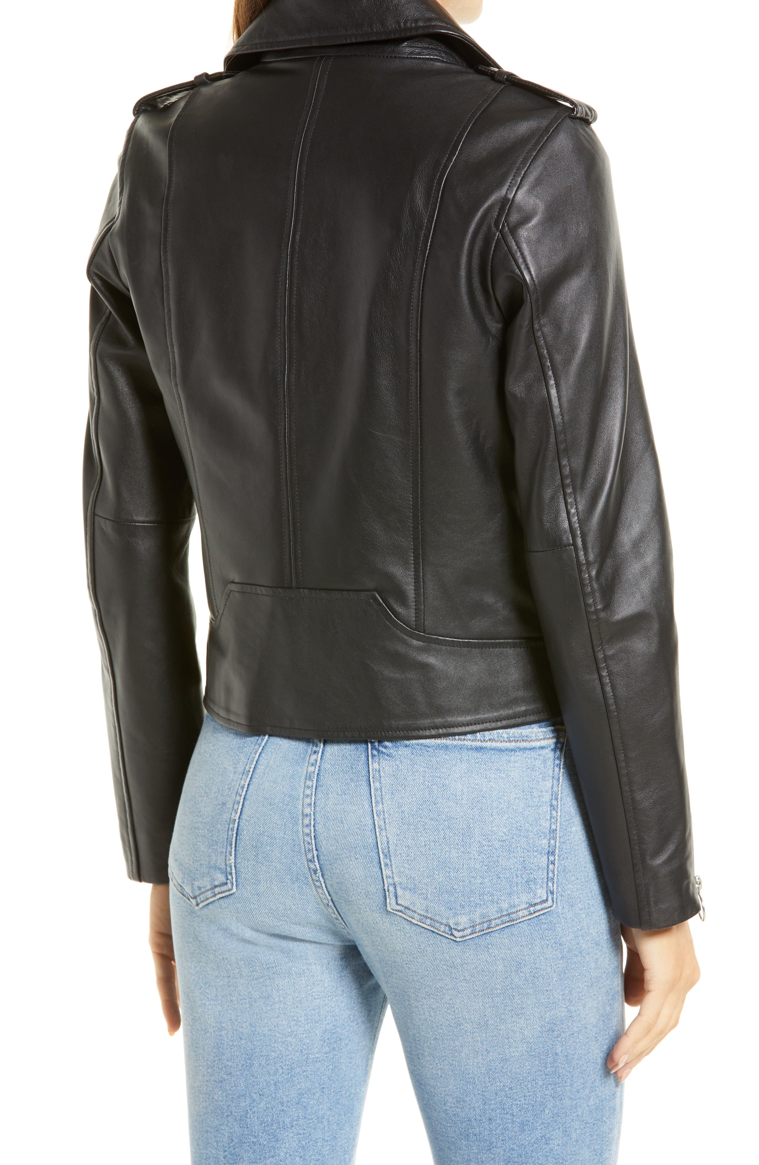 nordstrom petite leather jacket