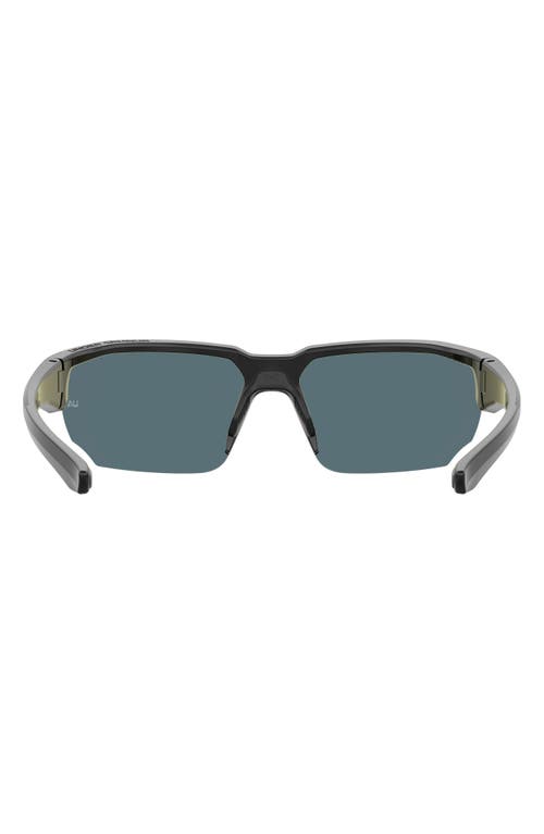 Shop Under Armour 70mm Polarized Oversize Sport Sunglasses In Black Grey/green